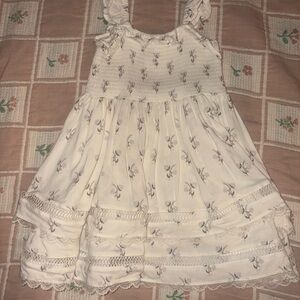 Charming Cream Floral Kids Dress